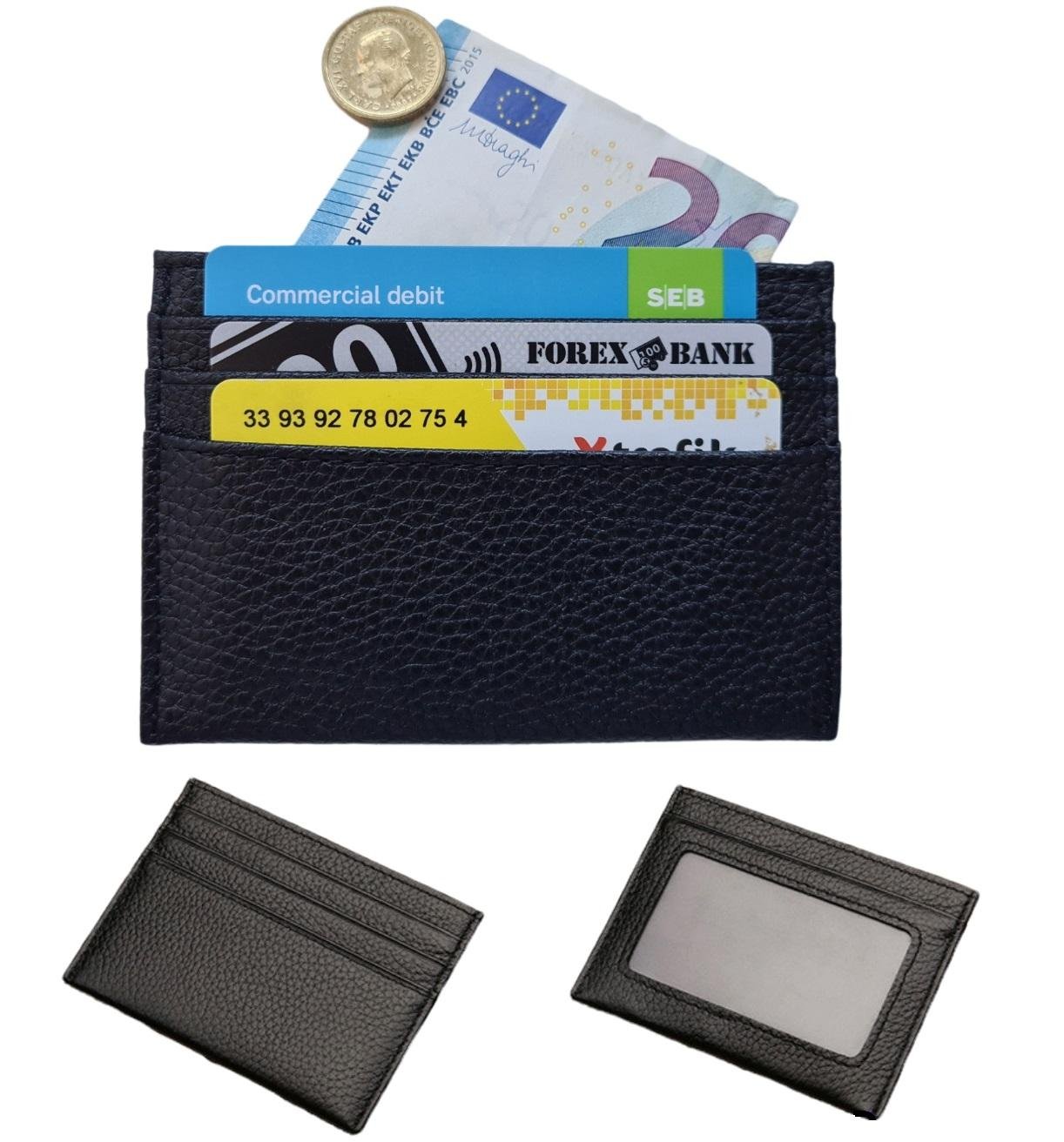 Läder korthållare Plånbok med sedelfack och ID-kortsficka