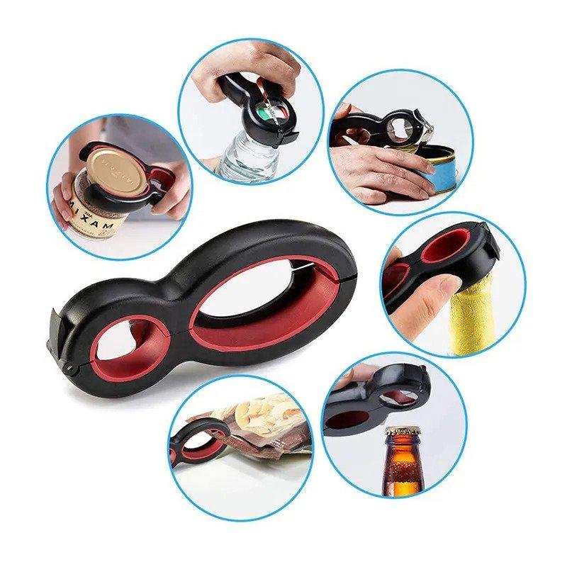 6 i 1 öppnare för kapsyler - burkar - flaska