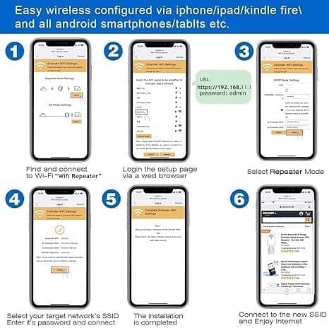 WiFi Förstärkare & Repeater – Signalbooster med Repeater/AP-läge och WPS-funktion