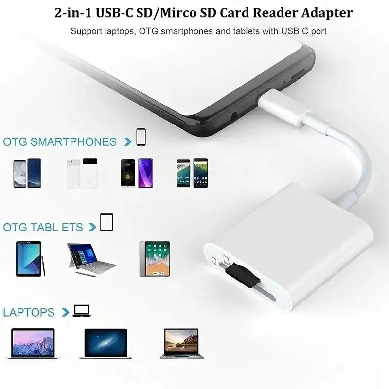 Type-C / USB-C kortläsare SD TF-minneskortadapter Flera intelligenta universella kompatibilitetskortläsare snabb dataöverföring