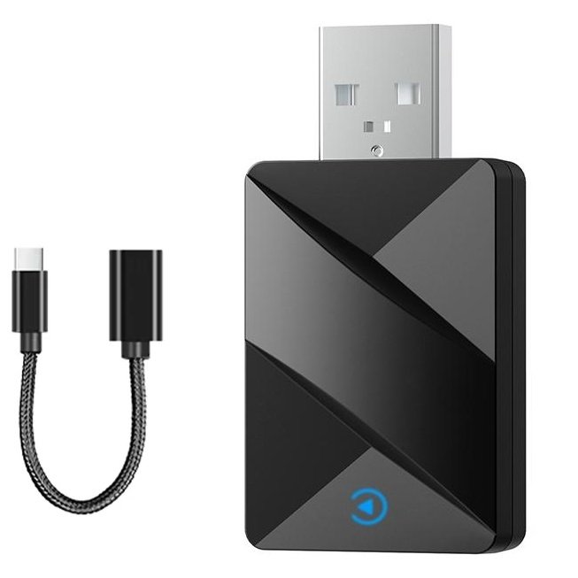 2025 Trådlös CarPlay-adapter – Uppgraderad, Trådlös CarPlay-dongel, Konverterar Trådbunden CarPlay till Trådlös, Plug and Play Trådlös CarPlay-adapter