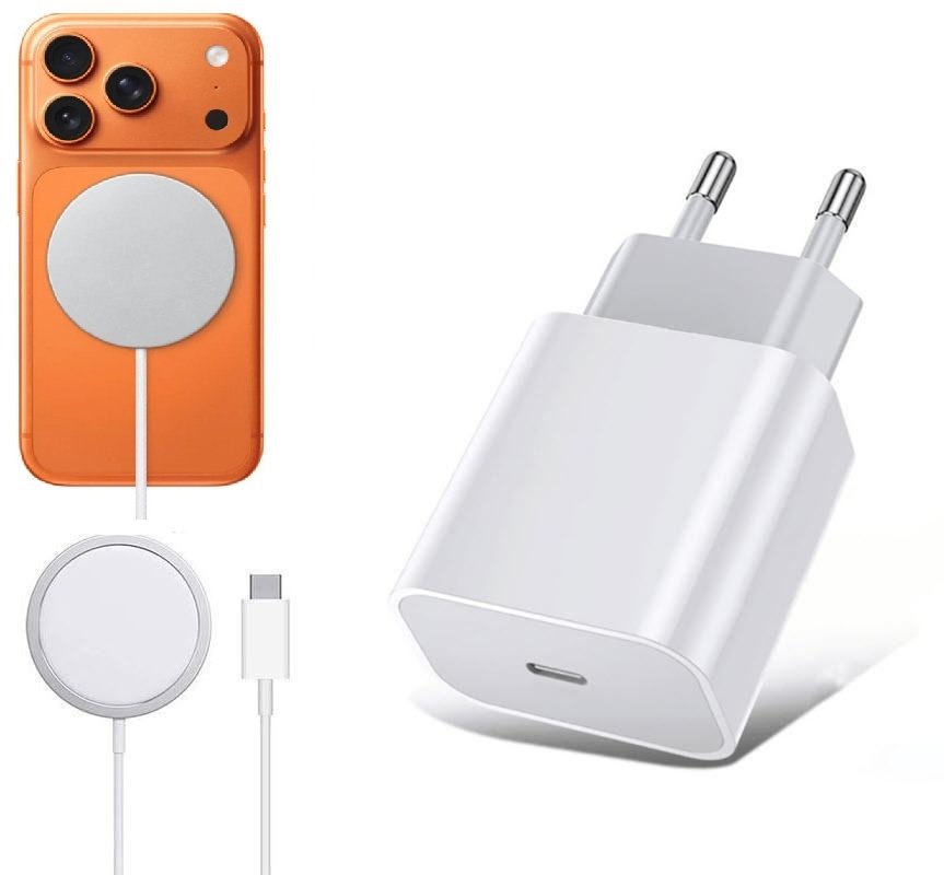 iP-hone17 / Pro / Max Magnetisk Magsafe Laddare (trådlös) med Väggladdare